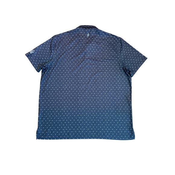 Johnnie-O Men's Golf Polo Shirt Surfboard Graphic Print Blue Performance Sz XXL - Picture 2 of 14